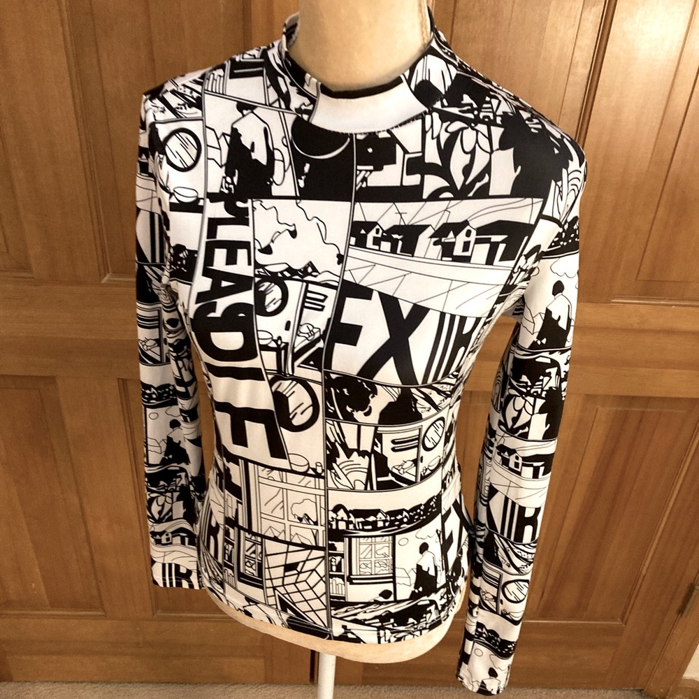 Luxury Pop Art Printed Blouse. - Picture 6 of 16